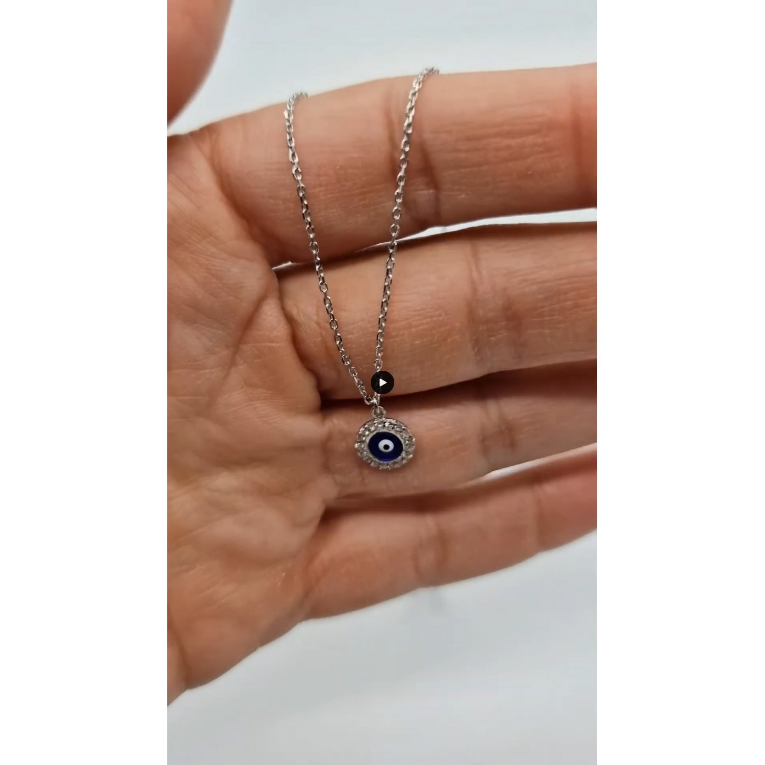 Women's Silver Eye Necklace SNE654