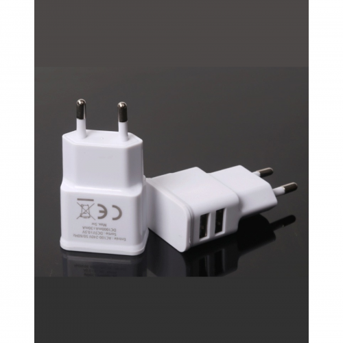 Home Charger with 2 x USB ports white