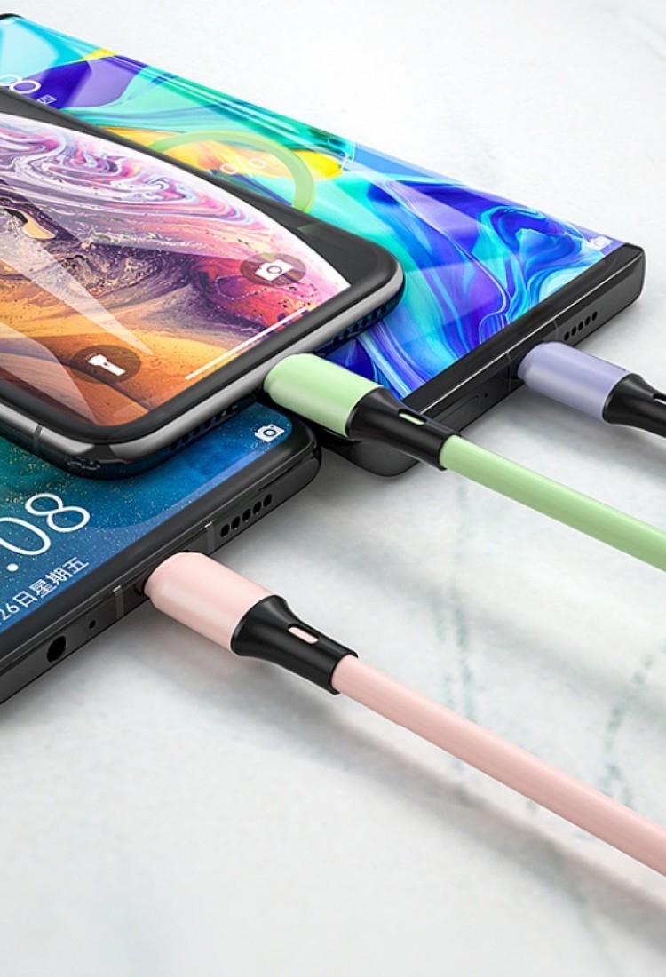 3 in 1 USB charging and data transfer cable for Type C, Lightning and Micro USB
