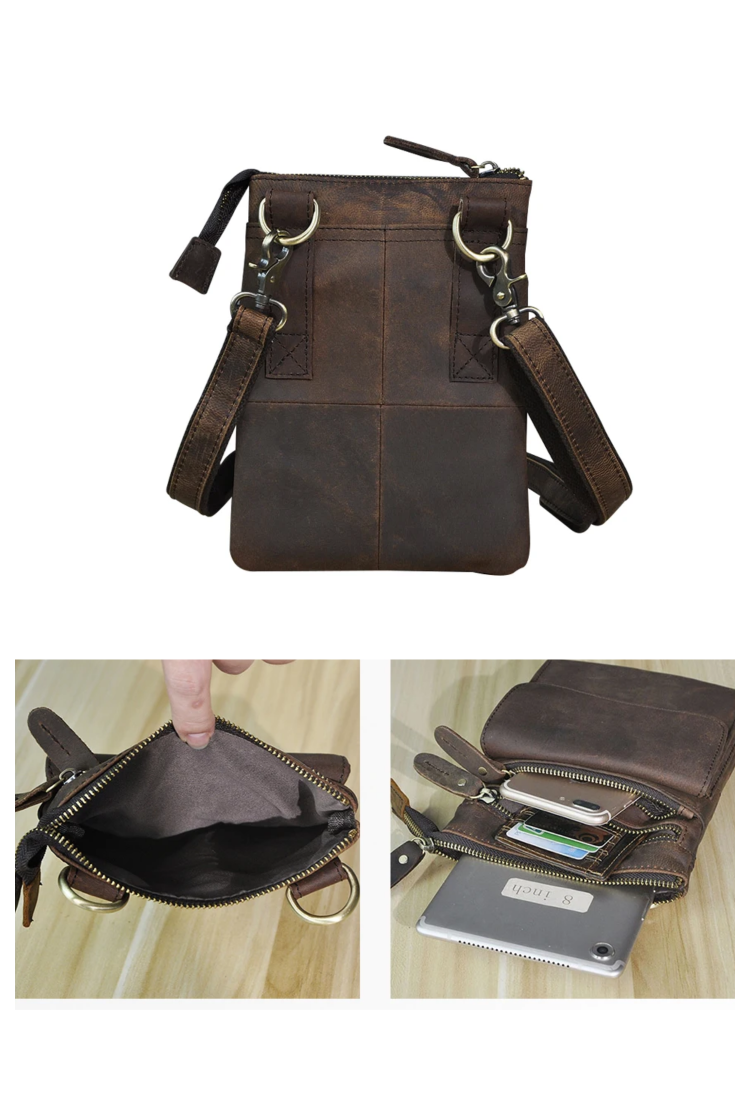 Ανδρική δερμάτινη τσάντα ώμου χιαστή Leather HML008