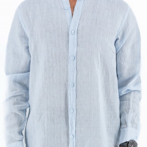 Men's Collarless Linen Shirt MLSL02