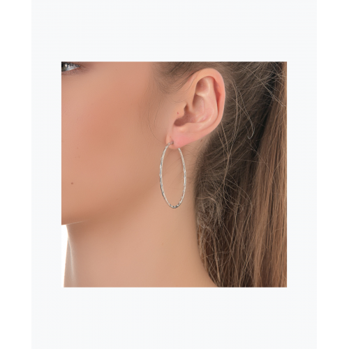 Silver Hoop Earrings SEC464