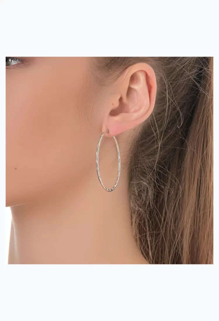 Silver Hoop Earrings SEC464