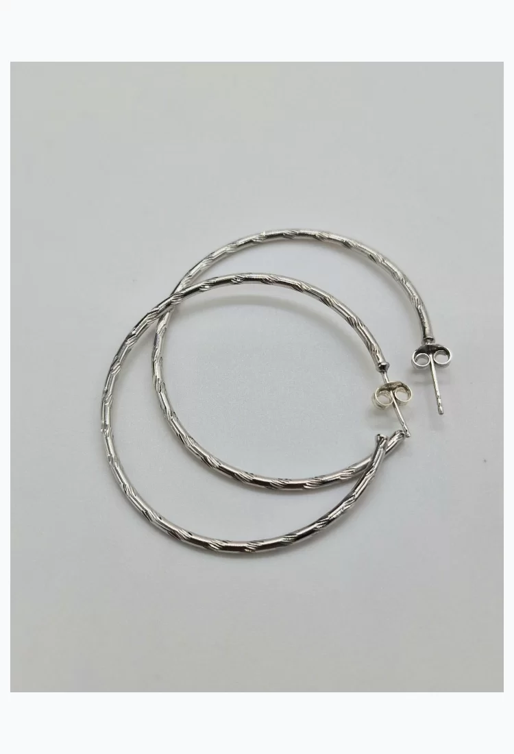 Silver Hoop Earrings SEC464