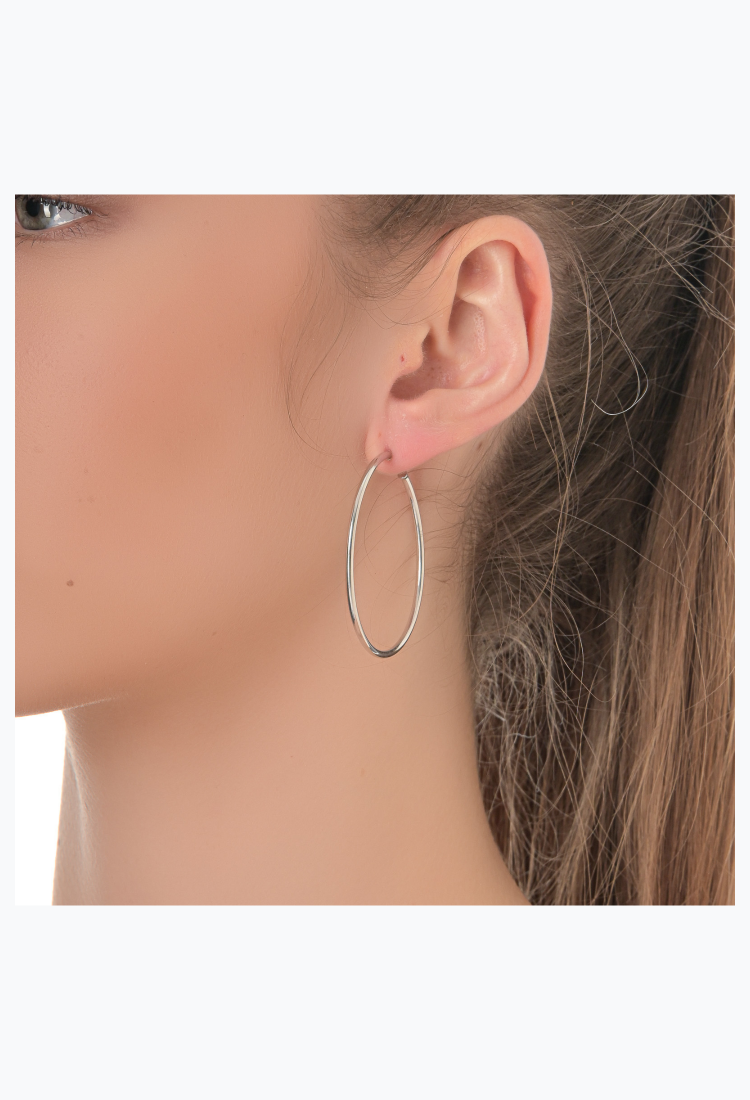 925 Silver Earrings* Hoops SEC464-1