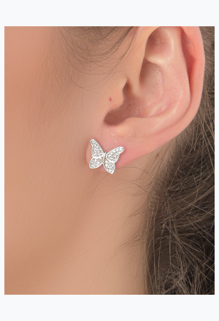 Silver Earrings 925* Butterfly SEB062