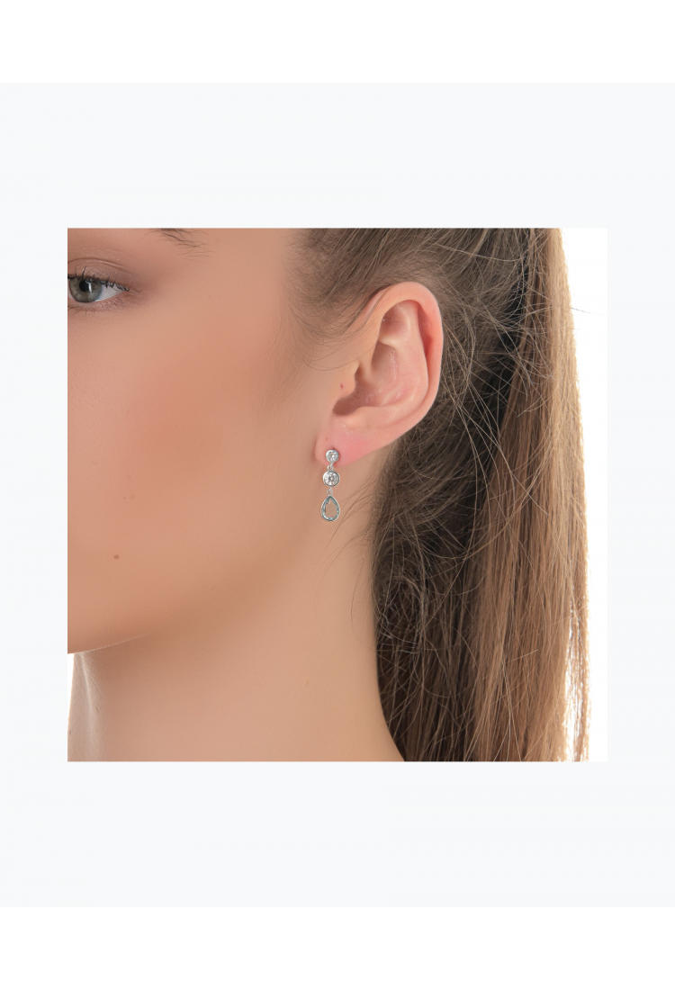 925 Silver Earrings* Aquamarine SEA943