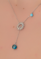 Women's Silver Necklace With Eye and Sun SNS642