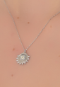 Women's Silver Sun Necklace SNS839