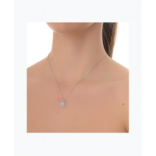 Women's Silver Sun Necklace SNS839