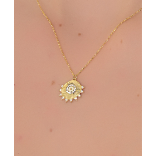 Women's Gold Plated Sun Necklace GNS839