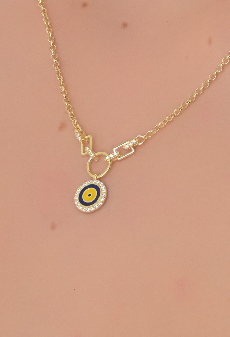 Women's Gold Plated Eye Necklace GNE133