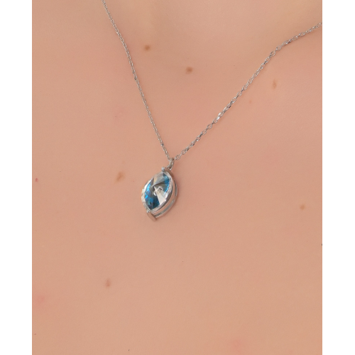 Women's Silver Eye Necklace SNE876