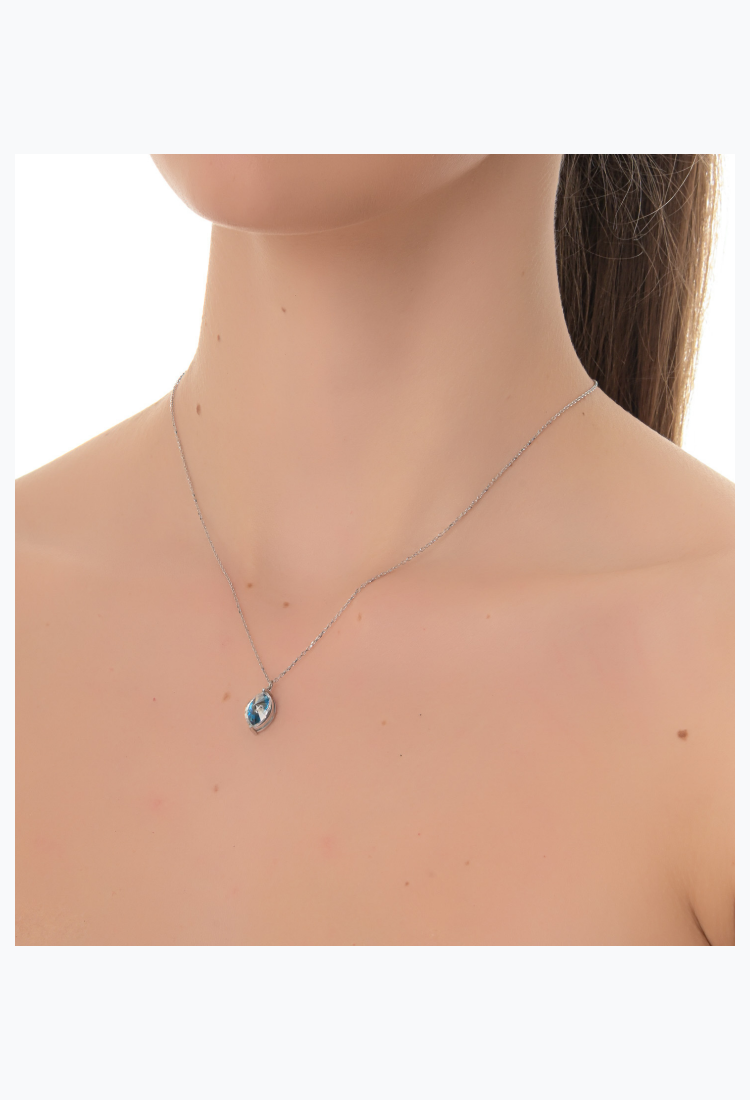 Women's Silver Eye Necklace SNE876