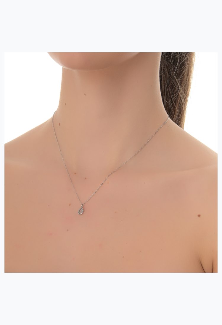 Women's Silver Aquamarine Necklace SNA204