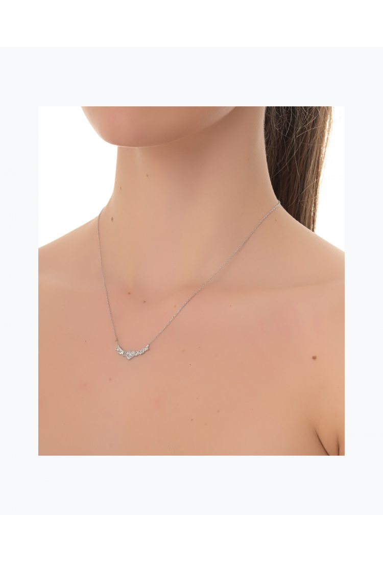 Γυναικείο Ασημένιο Κολιέ Καρδιά SNH074