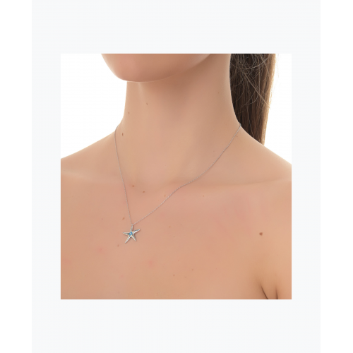 Women's Silver Starfish Necklace SNS638