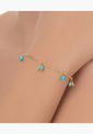 Women's Gold Plated Turquoise Stone Bracelet SBT493