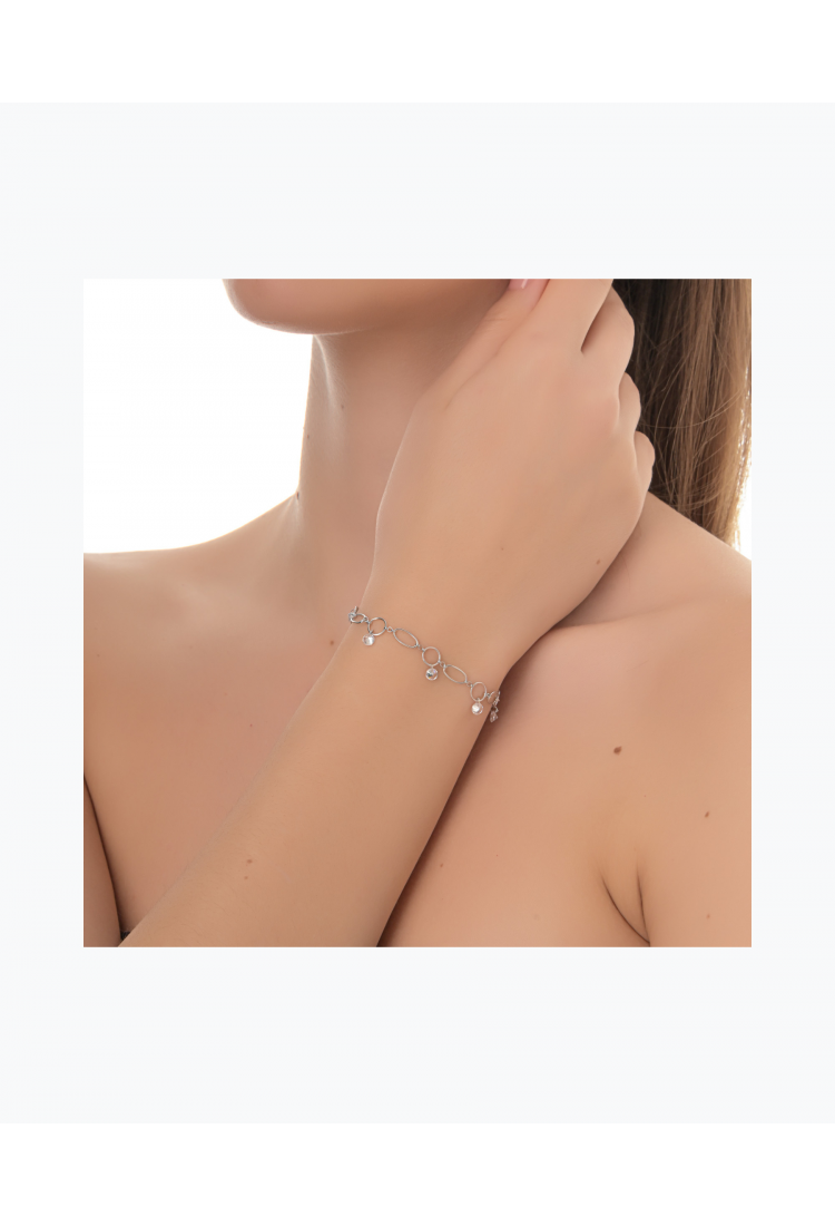 Γυναικείο Ασημένιο Βραχιόλι Με ζιρκόν SBZ072