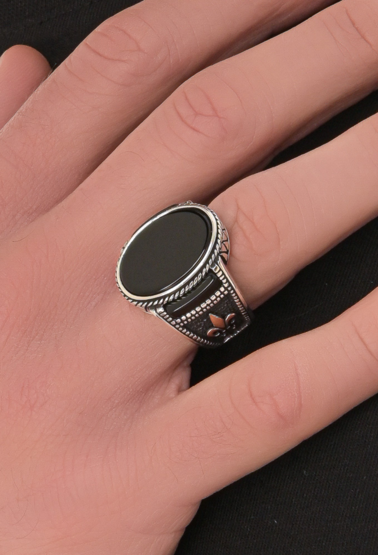 Men's Silver Onyx Ring MSR811