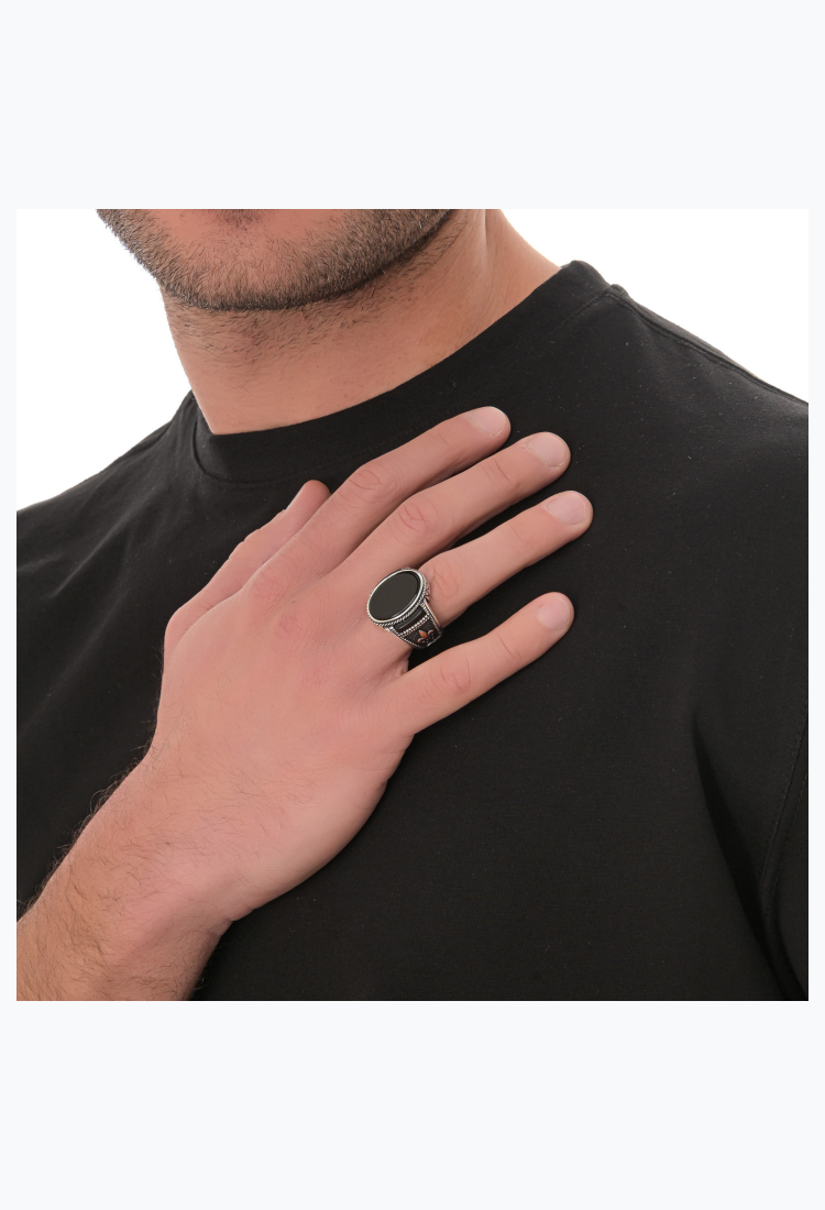 Men's Silver Onyx Ring MSR811