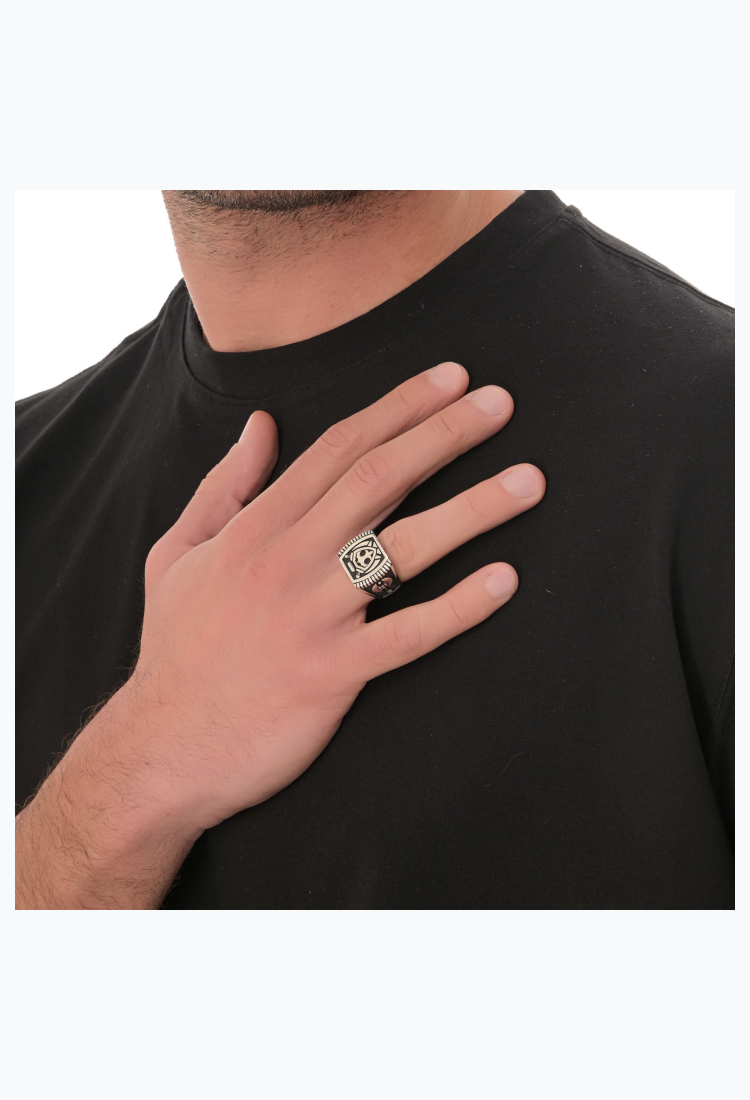 Ανδρικό Ασημένιο Δαχτυλίδι Ασπίδα MSR812
