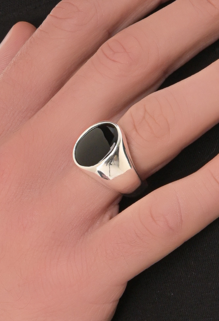 Men's Silver Onyx Ring MSR215