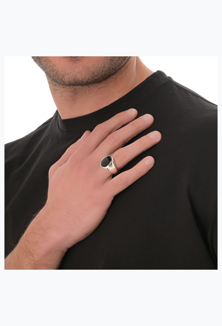 Men's Silver Onyx Ring MSR215