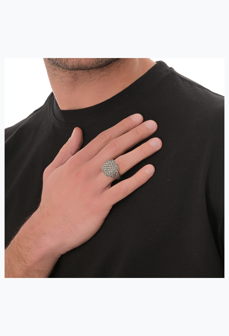 Ανδρικό Ασημένιο Δαχτυλίδι Ασπίδα MSR815