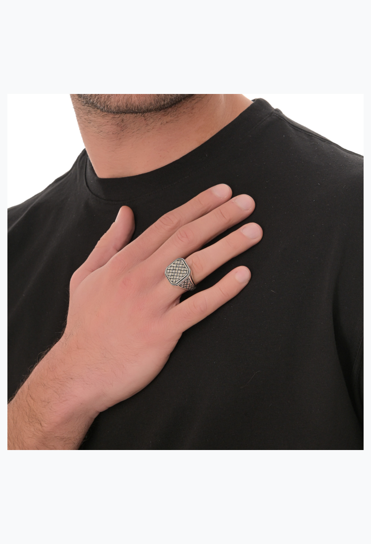 Men's Silver Shield Ring MSR815