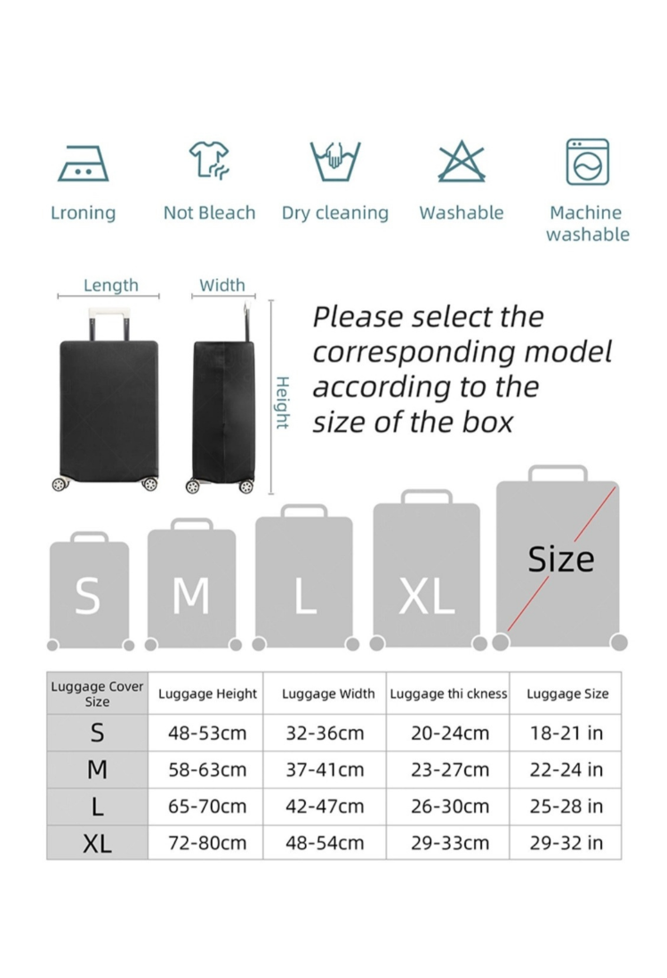 Suitcase Cover Black TSC073 Suitcase Cover Black TSC073