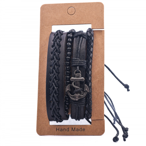 Leather Bracelets Set 4 Pieces 522358