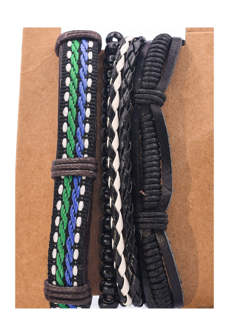 Leather Bracelets Set 4 Pieces 522372