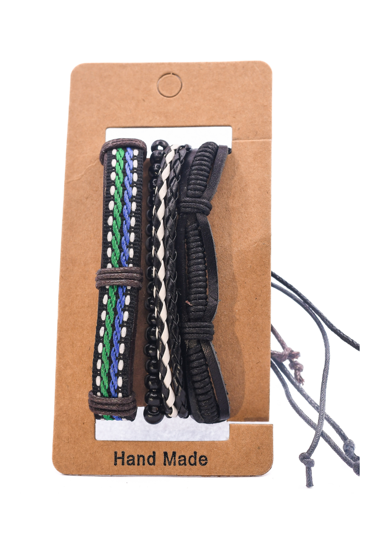 Leather Bracelets Set 4 Pieces 522372 Leather Bracelets Set 4 Pieces 522372