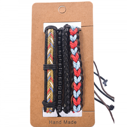 Leather Bracelets Set 4 Pieces 522367
