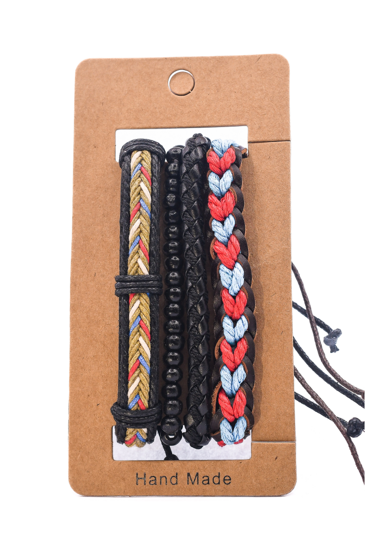 Leather Bracelets Set 4 Pieces 522367 Leather Bracelets Set 4 Pieces 522367