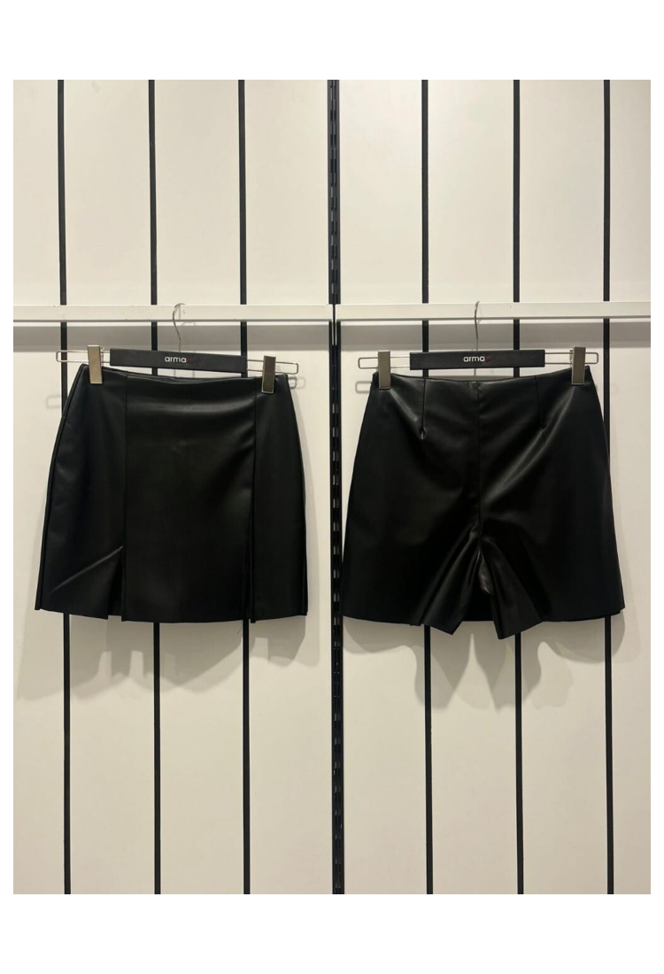 Mini leather skirt 523558