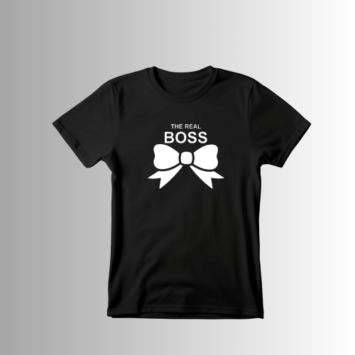 Funny T-shirt with Print The Real Boss WTB304