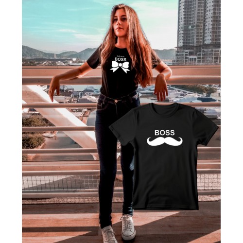 Funny T-Shirt with The Real Boss Print WTB304