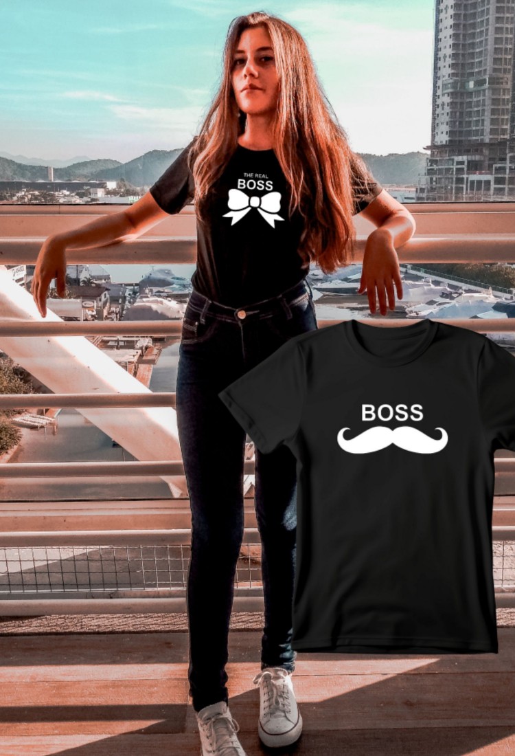 Funny T-Shirt with The Real Boss Print WTB304 Funny T-Shirt with The Real Boss Print WTB304