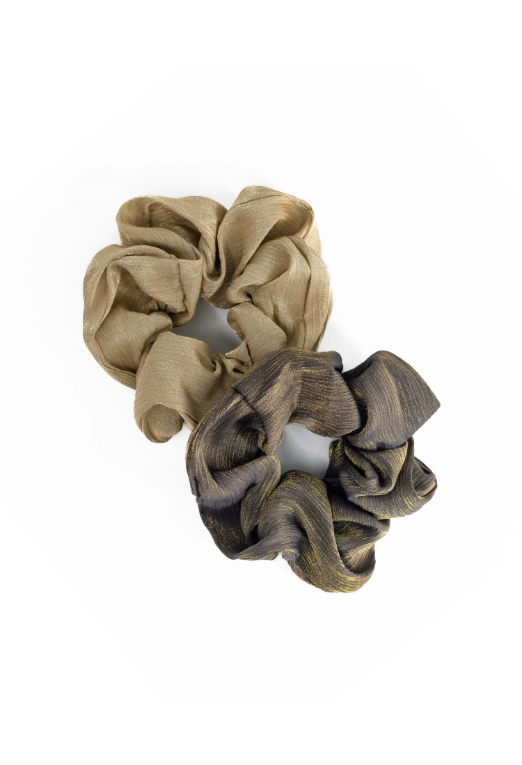 Ribbon Hair Ribbon Scrunchie Embossed Satin HBE646-3