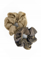 Ribbon Hair Ribbon Scrunchie Embossed Satin HBE646-3