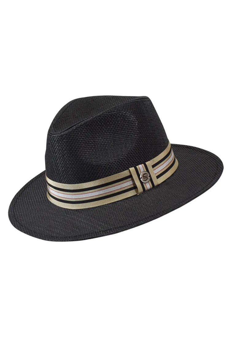 Fedora Hat With Striped Ribbon 6441