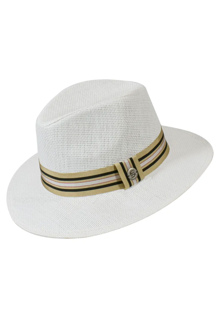 Fedora Hat With Striped Ribbon 6441