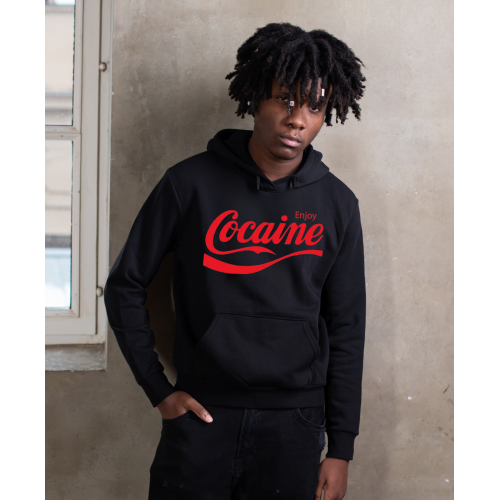 Sweatshirt With Cocaine Print Enjoy HOOD905