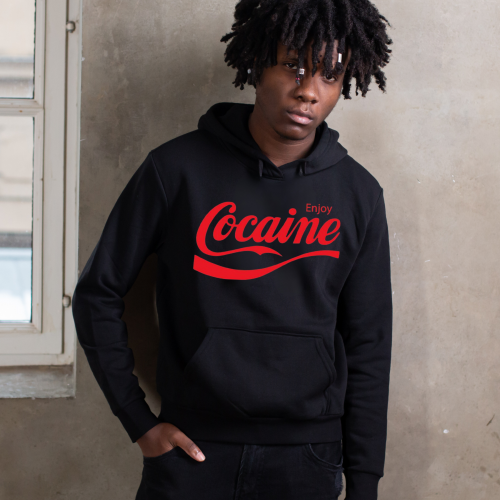 Sweatshirt With Cocaine Print Enjoy HOOD905