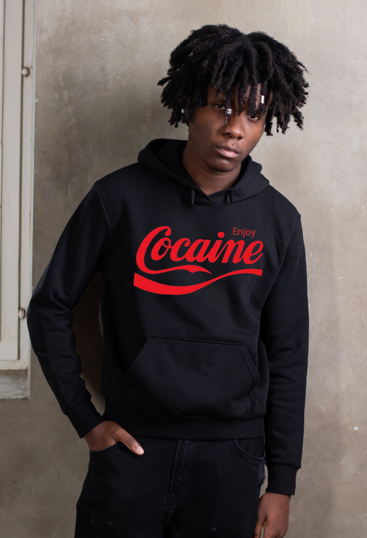 Sweatshirt With Cocaine Print Enjoy HOOD905 Sweatshirt With Cocaine Print Enjoy HOOD905