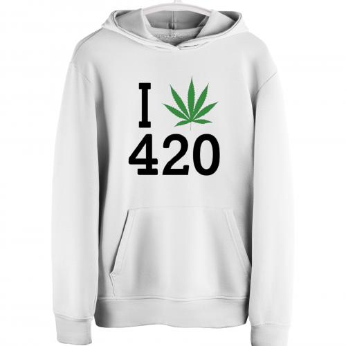 Sweatshirt With Print I Weed 420 HOOD906