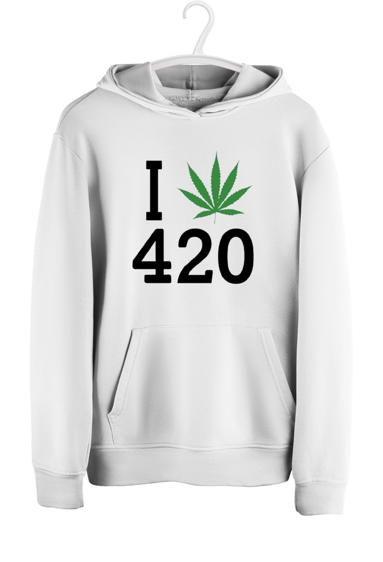 Sweatshirt With Print I Weed 420 HOOD906