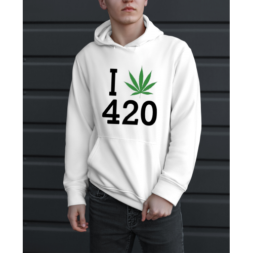 Sweatshirt With Print I Weed 420 HOOD906